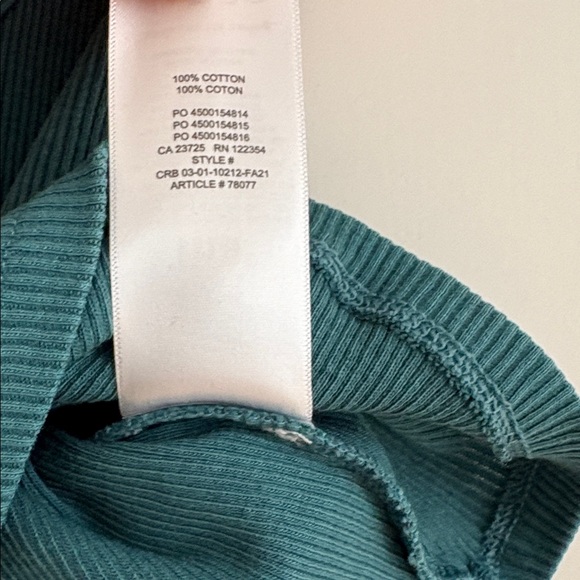 Aritzia Tna Teal Cropped Rib Tank XS - Picture 5 of 8
